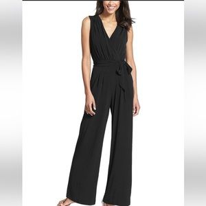 Vince Camuto black v neck tie jumpsuit, medium